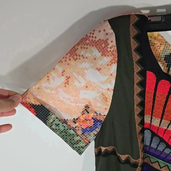 {Anthropologie} Ranna Gill Women's Fanned Vignette Shift Dress -  Size 2 - Picture 8 of 16